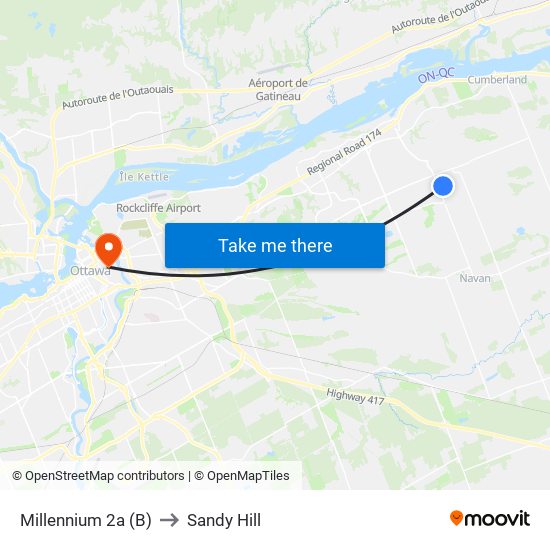 Millennium 2a (B) to Sandy Hill map