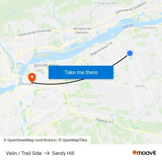 Valin / Trail Side to Sandy Hill map