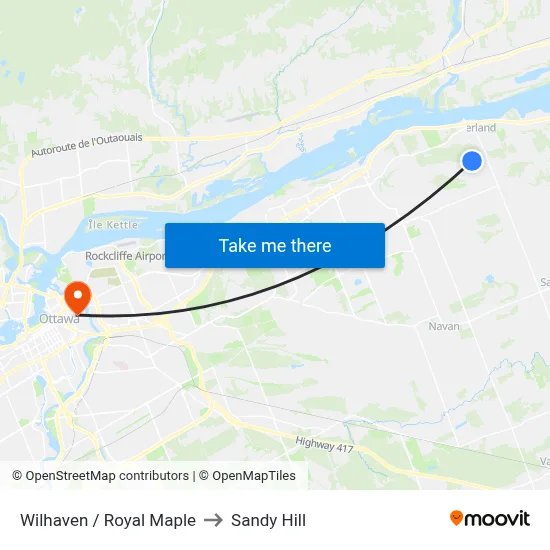 Wilhaven / Royal Maple to Sandy Hill map