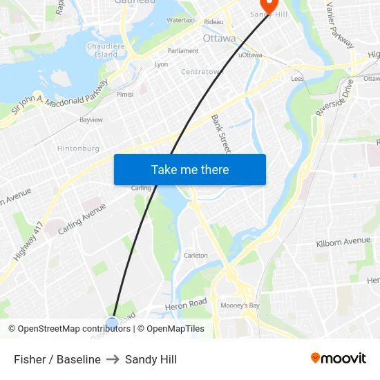 Fisher / Baseline to Sandy Hill map