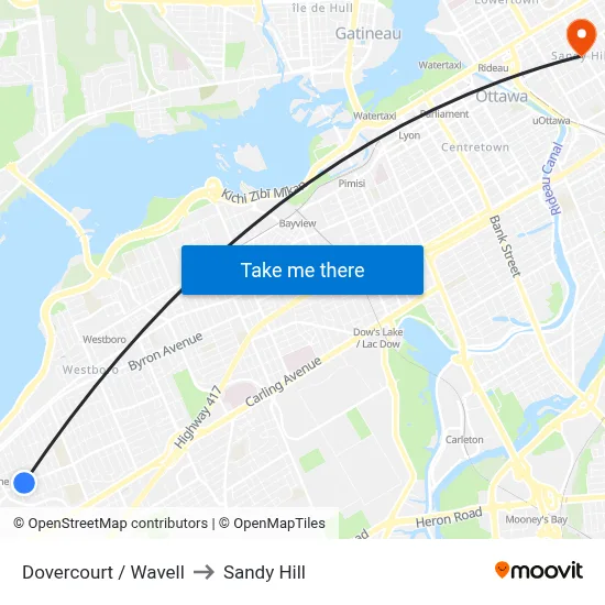 Dovercourt / Wavell to Sandy Hill map
