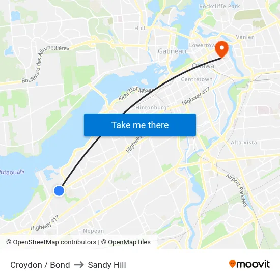 Croydon / Bond to Sandy Hill map