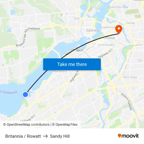 Britannia / Rowatt to Sandy Hill map