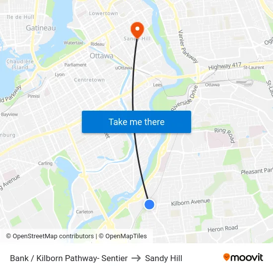 Bank / Kilborn Pathway- Sentier to Sandy Hill map