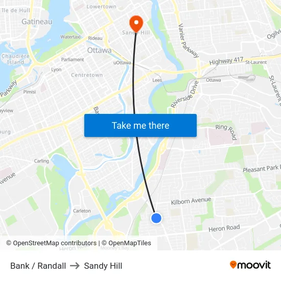 Bank / Randall to Sandy Hill map