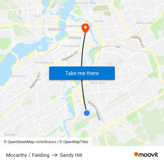 Mccarthy / Fielding to Sandy Hill map