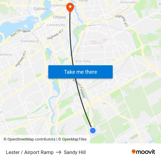 Lester / Airport Ramp to Sandy Hill map