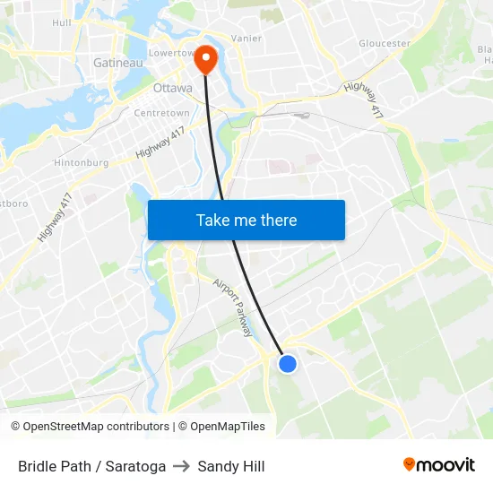 Bridle Path / Saratoga to Sandy Hill map