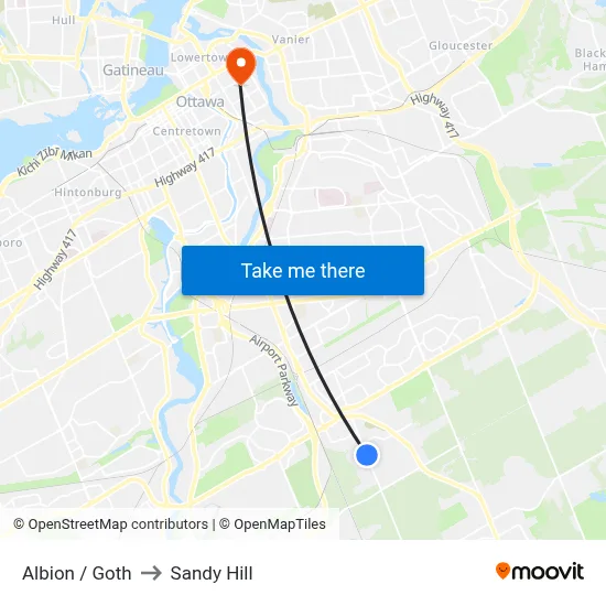 Albion / Goth to Sandy Hill map