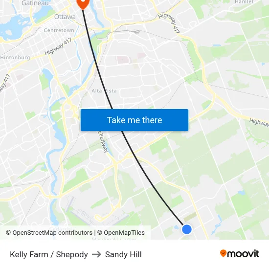 Kelly Farm / Shepody to Sandy Hill map