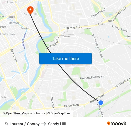 St-Laurent / Conroy to Sandy Hill map