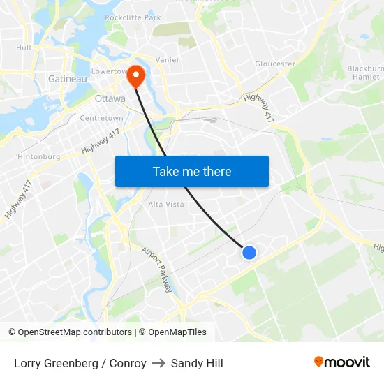 Lorry Greenberg / Conroy to Sandy Hill map