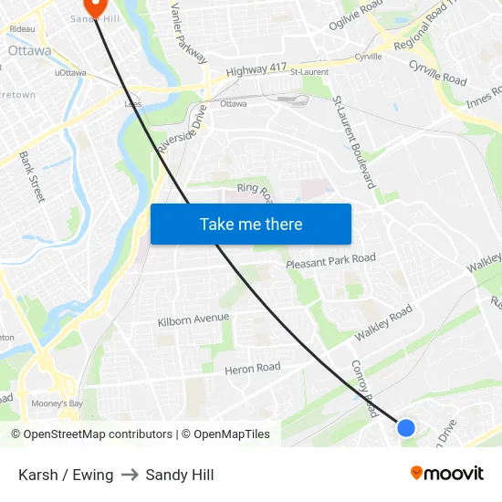 Karsh / Ewing to Sandy Hill map