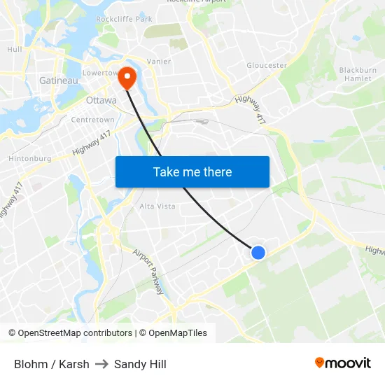 Blohm / Karsh to Sandy Hill map