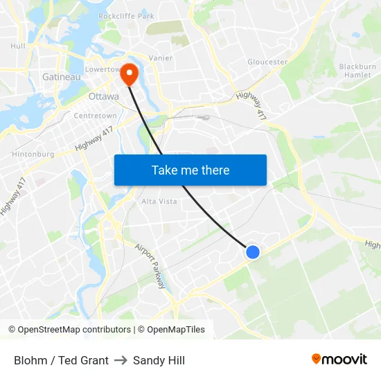 Blohm / Ted Grant to Sandy Hill map