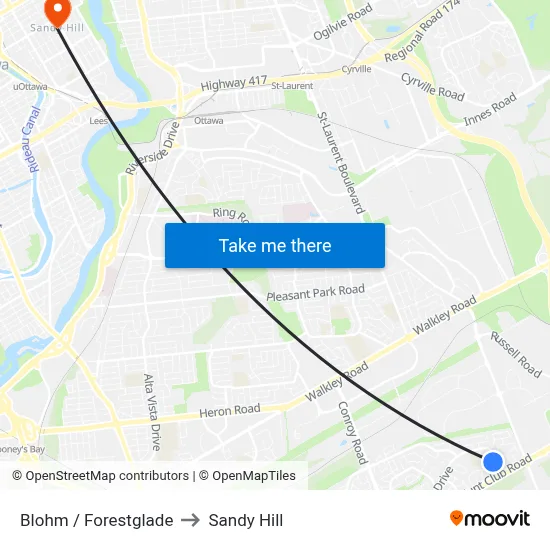 Blohm / Forestglade to Sandy Hill map