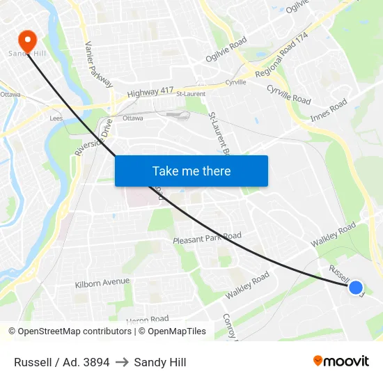 Russell / Ad. 3894 to Sandy Hill map