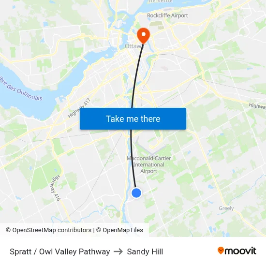 Spratt / Owl Valley Pathway to Sandy Hill map
