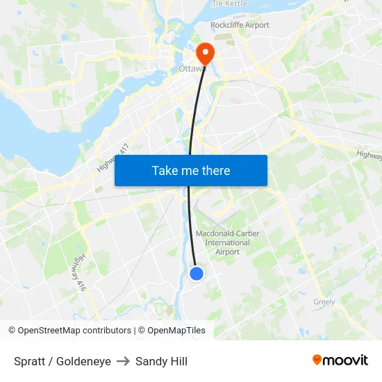 Spratt / Goldeneye to Sandy Hill map