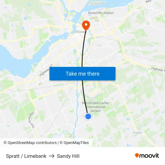 Spratt / Limebank to Sandy Hill map