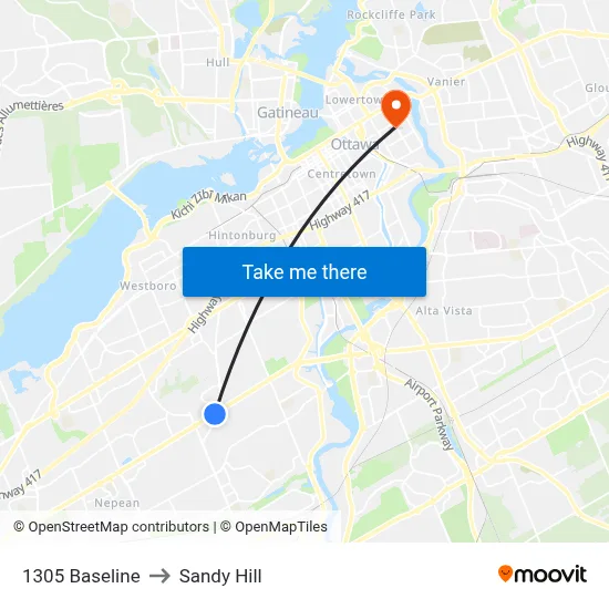 1305 Baseline to Sandy Hill map