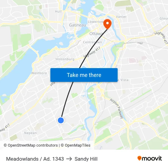 Meadowlands / Ad. 1343 to Sandy Hill map