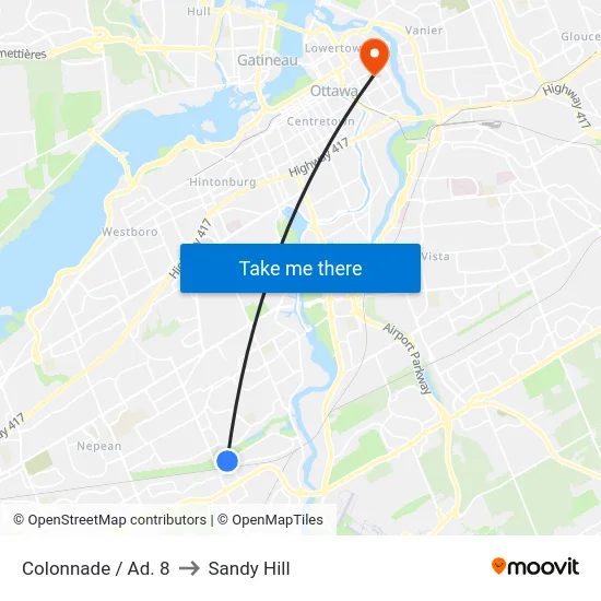 Colonnade / Ad. 8 to Sandy Hill map