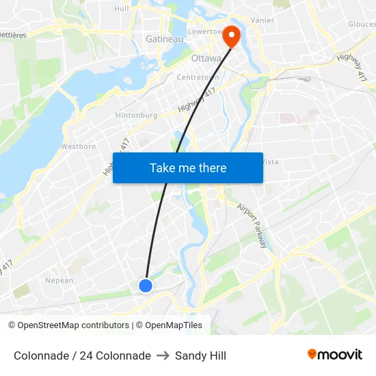 Colonnade / 24 Colonnade to Sandy Hill map