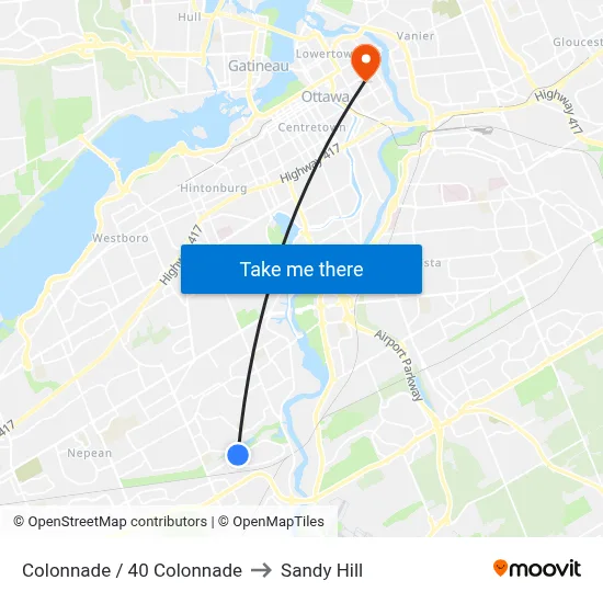 Colonnade / 40 Colonnade to Sandy Hill map