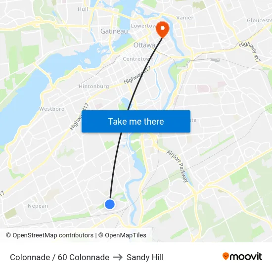 Colonnade / 60 Colonnade to Sandy Hill map