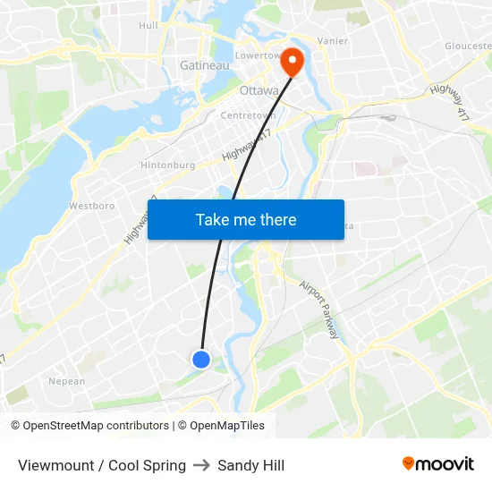 Viewmount / Cool Spring to Sandy Hill map