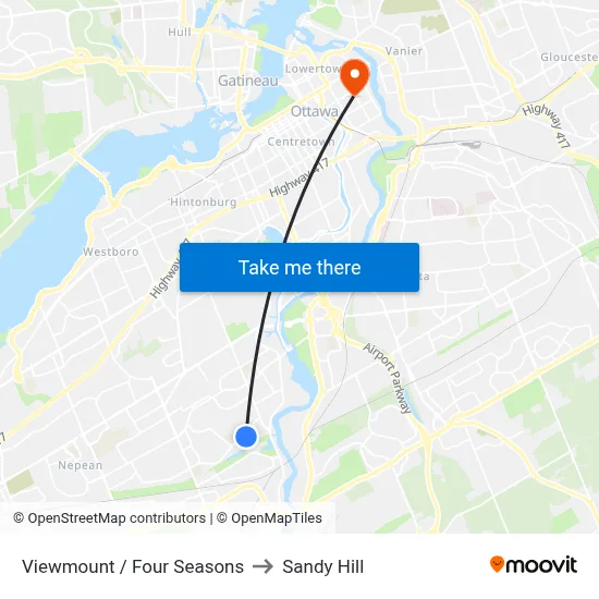 Viewmount / Four Seasons to Sandy Hill map