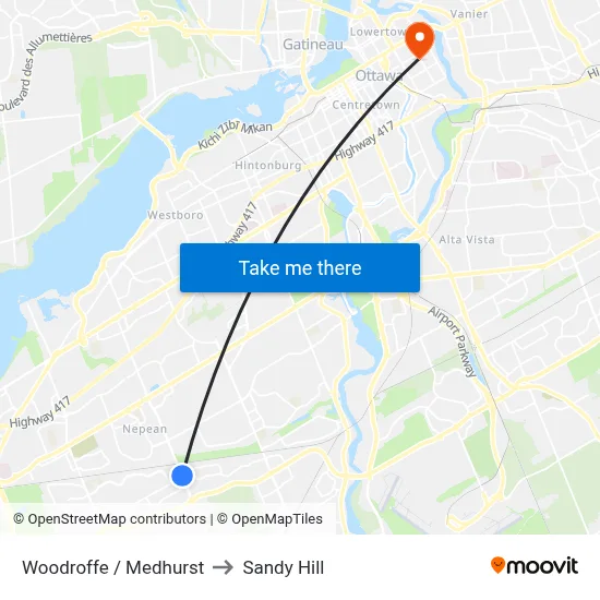 Woodroffe / Medhurst to Sandy Hill map