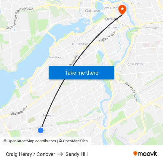 Craig Henry / Conover to Sandy Hill map