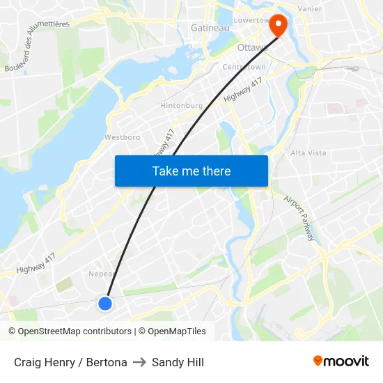 Craig Henry / Bertona to Sandy Hill map