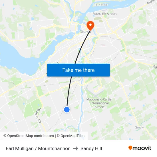 Earl Mulligan / Mountshannon to Sandy Hill map