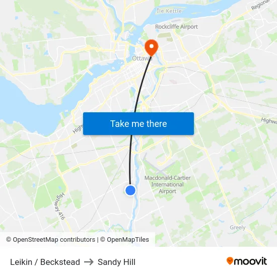 Leikin / Beckstead to Sandy Hill map