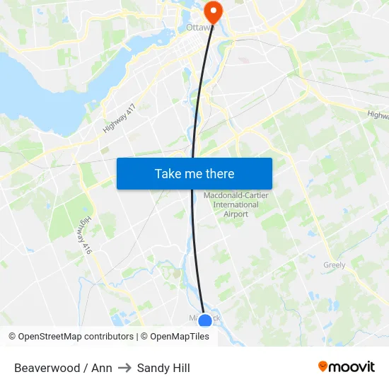 Beaverwood / Ann to Sandy Hill map