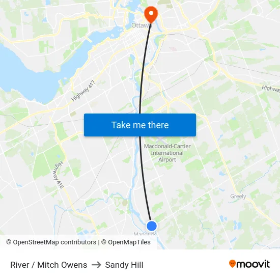 River / Mitch Owens to Sandy Hill map