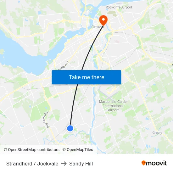 Strandherd / Jockvale to Sandy Hill map