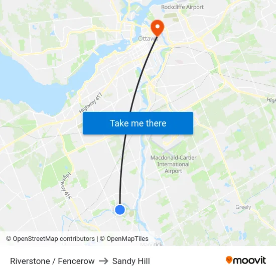 Riverstone / Fencerow to Sandy Hill map