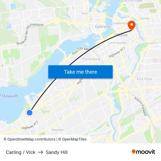 Carling / Vick to Sandy Hill map