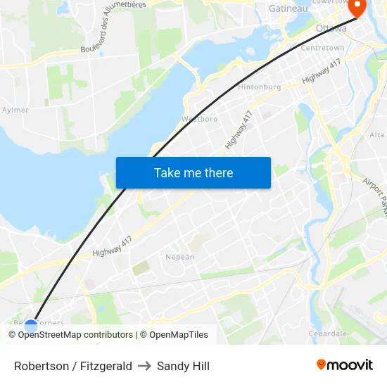 Robertson / Fitzgerald to Sandy Hill map