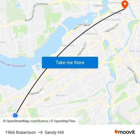 1966 Robertson to Sandy Hill map