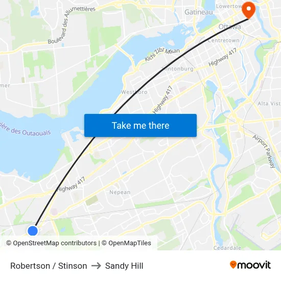 Robertson / Stinson to Sandy Hill map