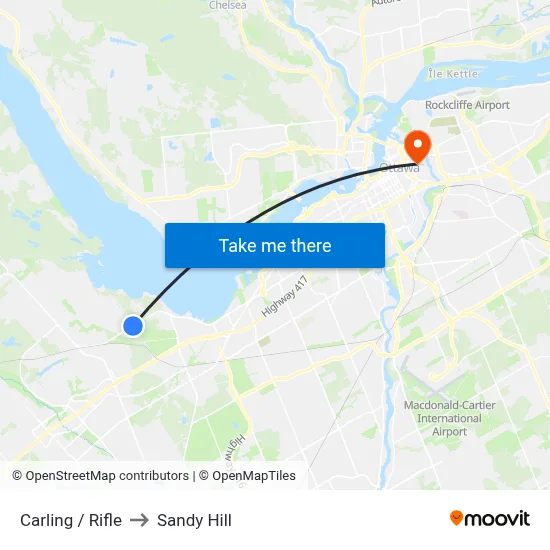 Carling / Rifle to Sandy Hill map