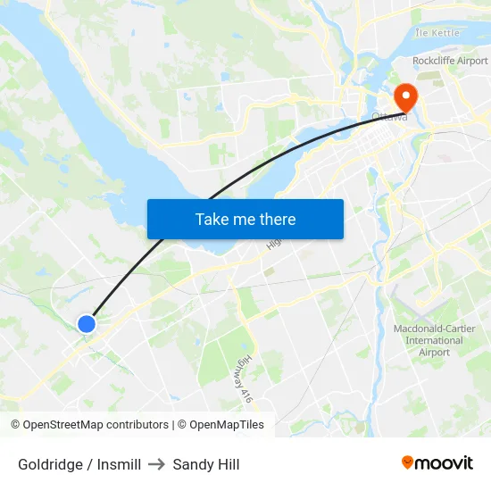 Goldridge / Insmill to Sandy Hill map