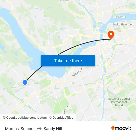 March / Solandt to Sandy Hill map
