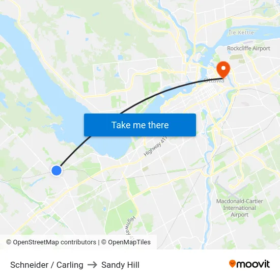 Schneider / Carling to Sandy Hill map