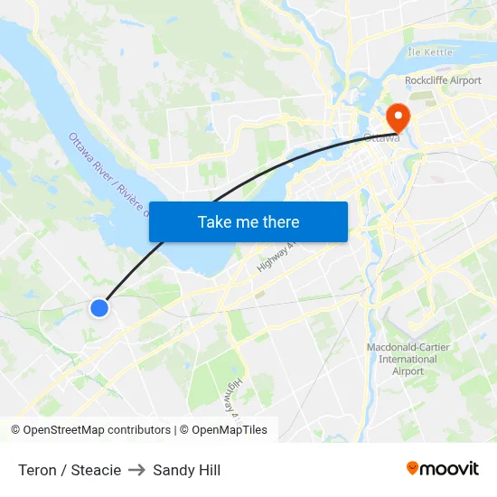 Teron / Steacie to Sandy Hill map
